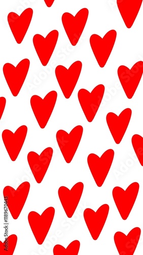 red hearts on white background