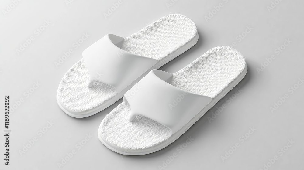 Pair of Minimalist White Slides: Comfort and Style for Everyday Wear Pair of Minimalist White Slides: Comfort and Style for Everyday Wear