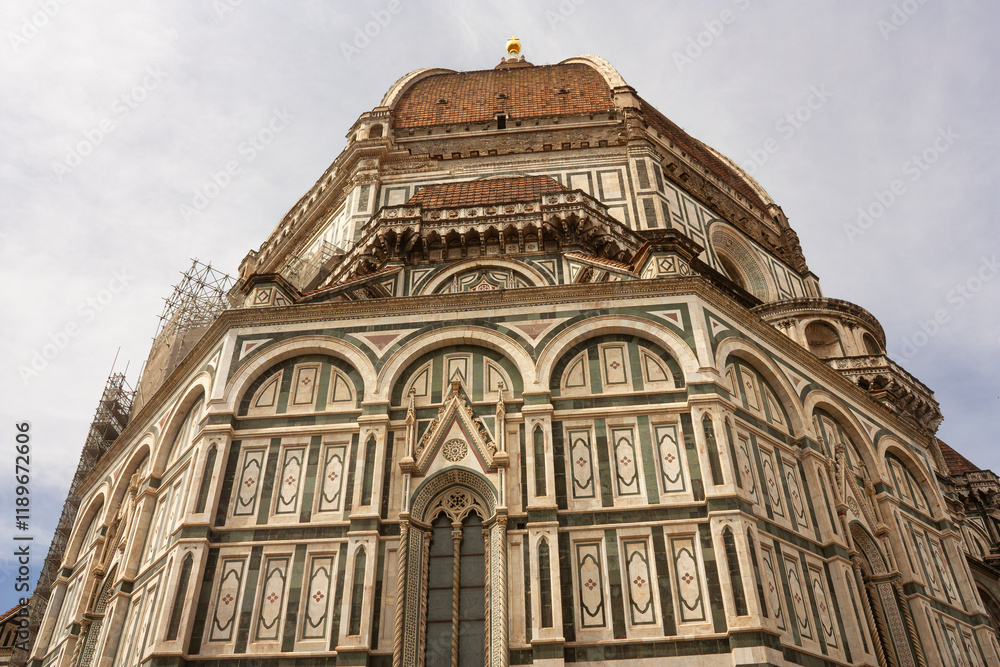 Partial view of the Duomo of florence seen from the East