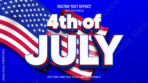 4th of july 3d style editable text effect