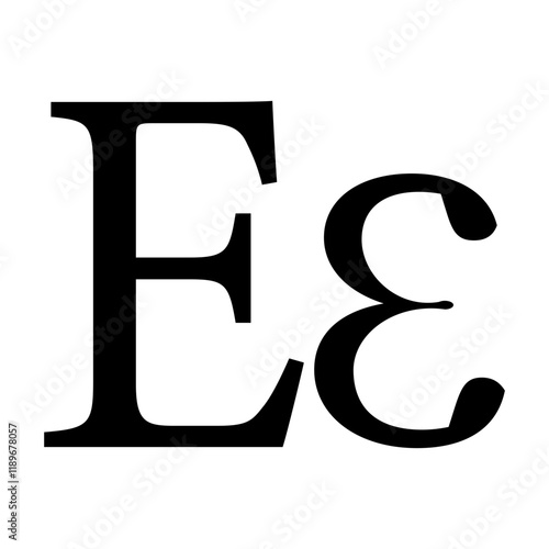 Yunani alphabet icon letter epsilon