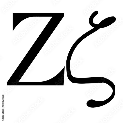 Yunani alphabet icon letter zeta photo