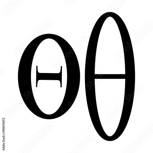 Yunani alphabet icon letter theta
