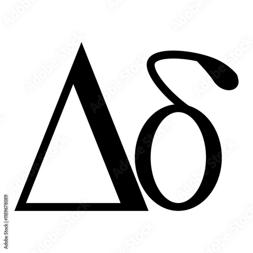 Yunani alphabet icon letter delta
