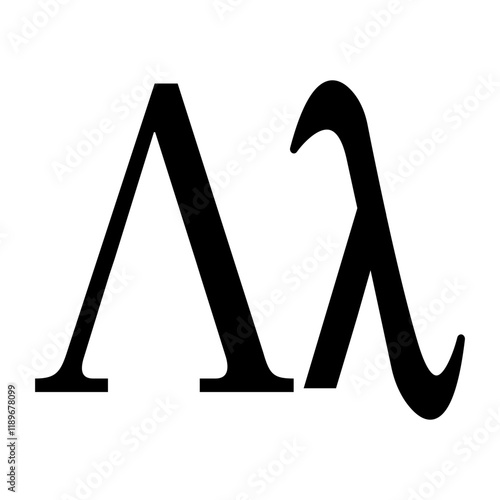 Yunani alphabet icon letter lambda