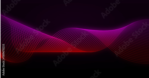 abstract background with glow lines wave