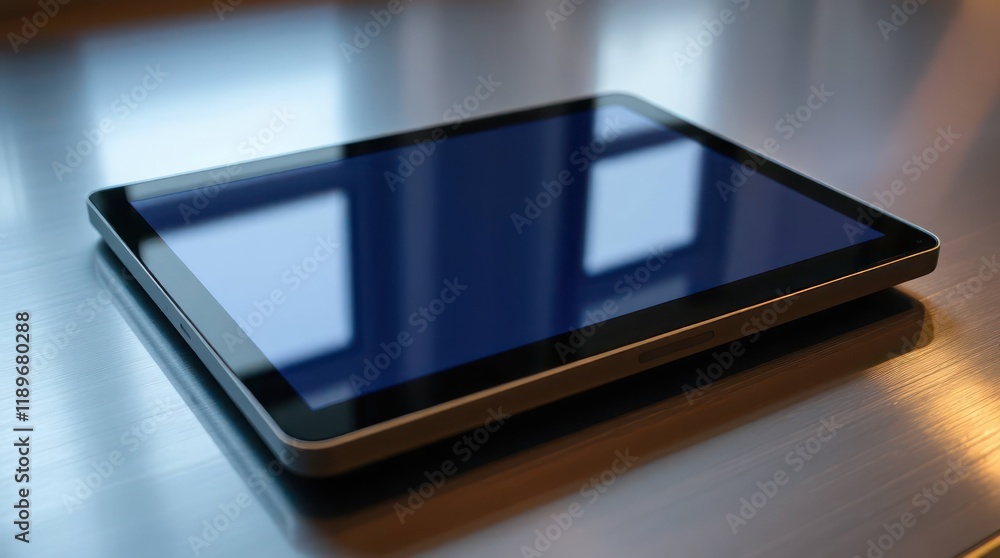 tablet on modern table tablet on modern table