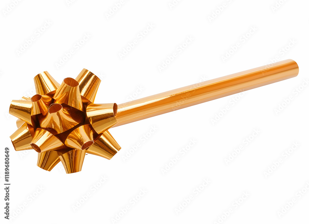 Golden Bow on a Stick: Festive Decoration, Gift Wrapping Accessory