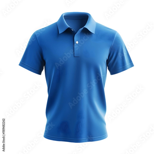 Create a Blue Polo Shirt Mockup with Transparent Background photo