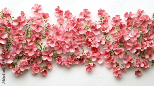 Wallpaper Mural Vibrant pink cherry blossoms on white background capturing spring's beauty Torontodigital.ca