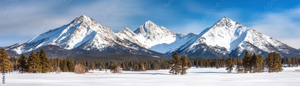 A breathtaking view of snow-capped mountains under a clear blue sky, showcasing nature's beauty and tranquility in winter landscapes. A breathtaking view of snow-capped mountains under a clear blue sky, showcasing nature's beauty and tranquility in winter landscapes.