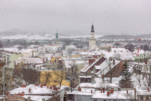 Obraz na płótnie Miasto zimą w salonie