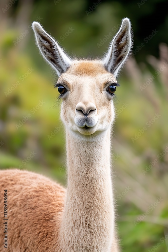 Cute Llama Staring Directly with Curious Expression in Natural Outdoor Setting : Generative AI Cute Llama Staring Directly with Curious Expression in Natural Outdoor Setting : Generative AI