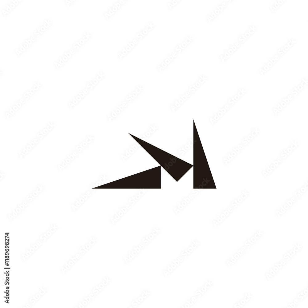 Letter M three triangles geometric symbol simple logo vector Letter M three triangles geometric symbol simple logo vector