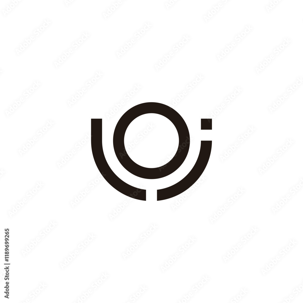 Letter L O and j circle curves geometric symbol simple logo vector Letter L O and j circle curves geometric symbol simple logo vector