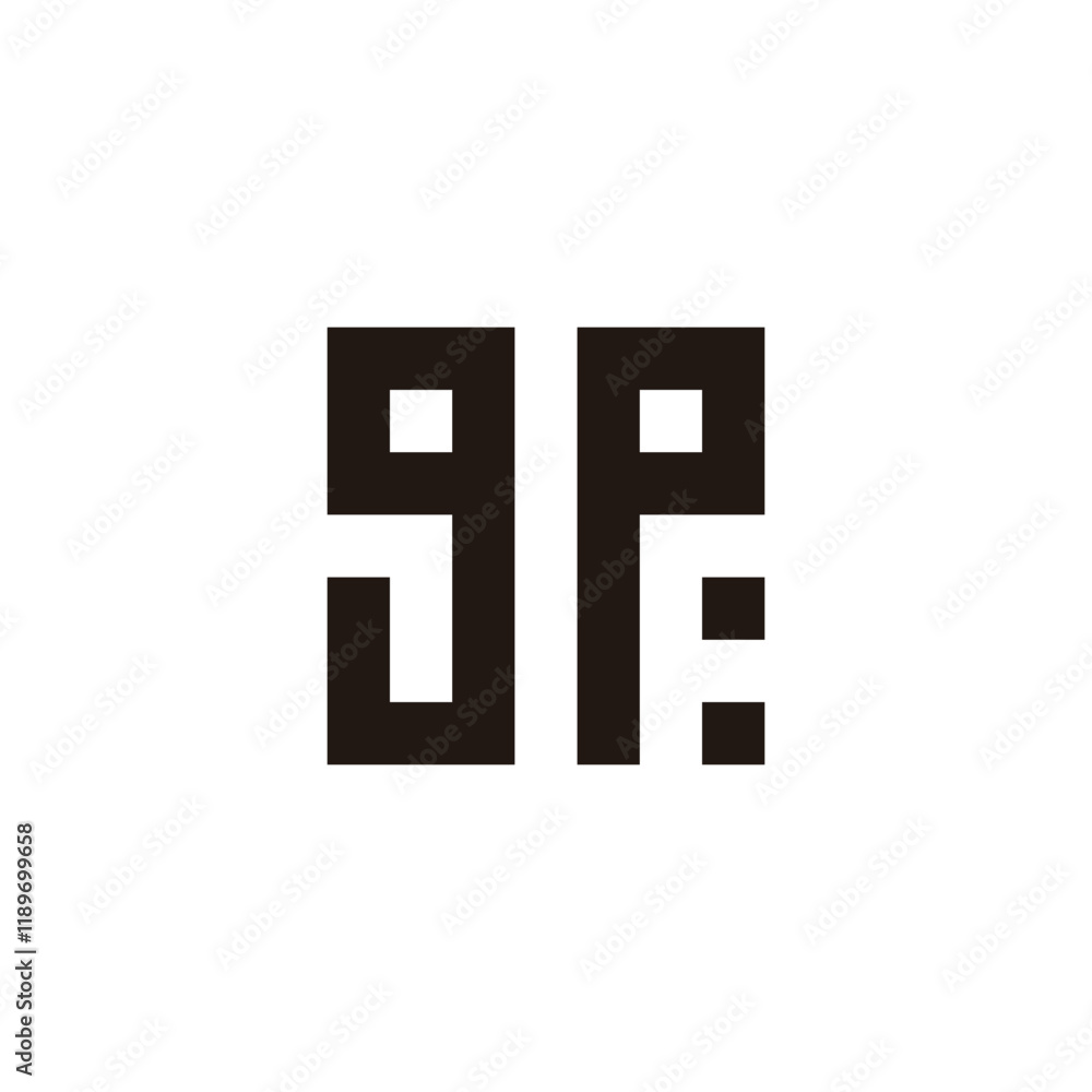 Letter g p F square geometric symbol simple logo vector Letter g p F square geometric symbol simple logo vector