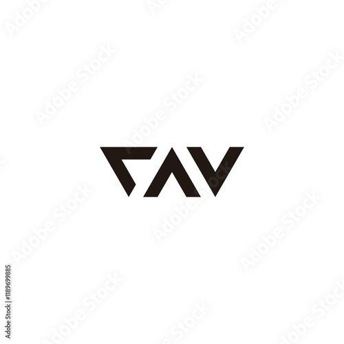 Letter r A v triangles geometric symbol simple logo vector photo