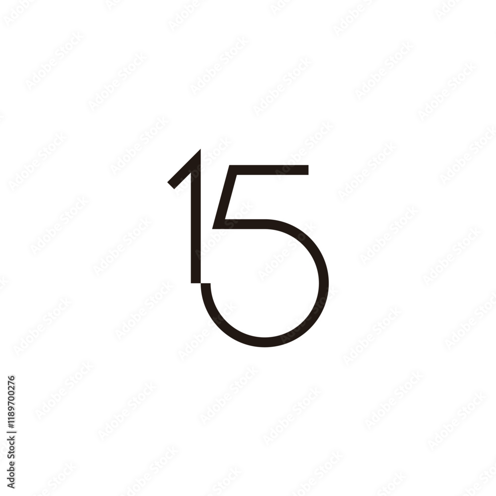 Letter 15 line geometric symbol simple logo vector Letter 15 line geometric symbol simple logo vector