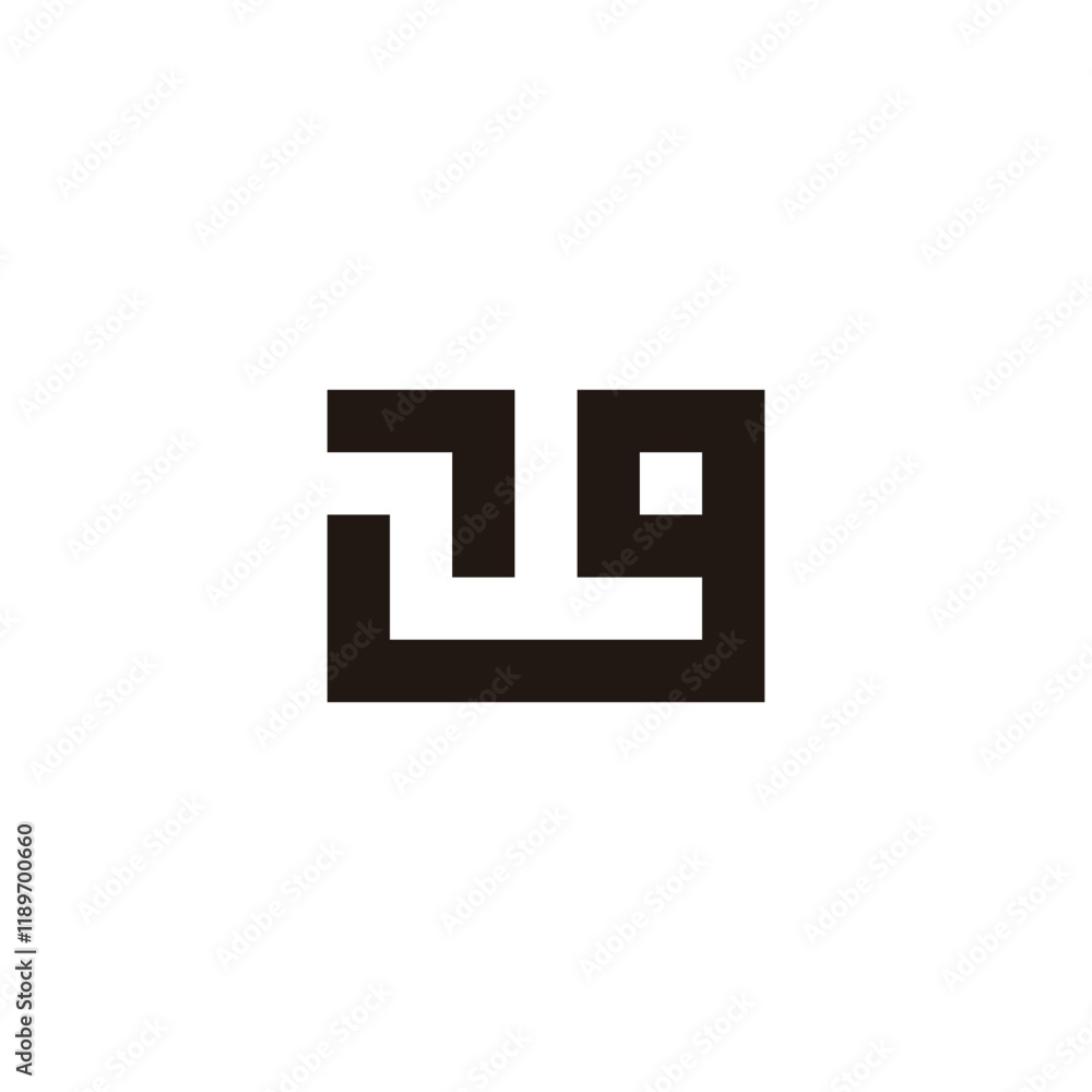 Number 7 9 square geometric symbol simple logo vector