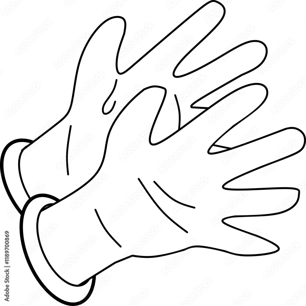 Obraz premium icon vector handscoon design, with various design shapes, with a hand drawn black outline style for medical. 