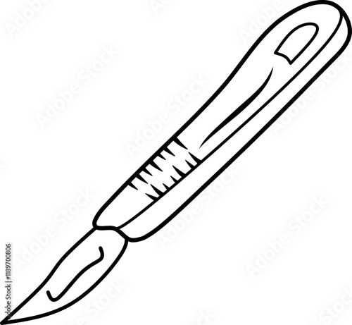 icon vector scalpel design, with various design shapes, with a hand drawn black outline style for medical. 