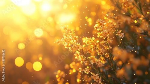 Wallpaper Mural Golden hour blossoms in a sunlit garden with bokeh light effects Torontodigital.ca