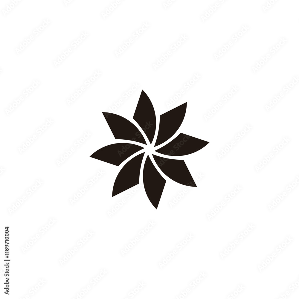 Leaves, rounded geometric symbol simple logo vector Leaves, rounded geometric symbol simple logo vector