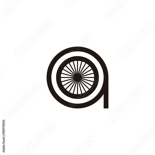 Letter q tires geometric symbol simple logo vector