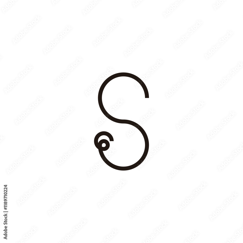 Letter S and number 6 curve geometric symbol simple logo vector Letter S and number 6 curve geometric symbol simple logo vector