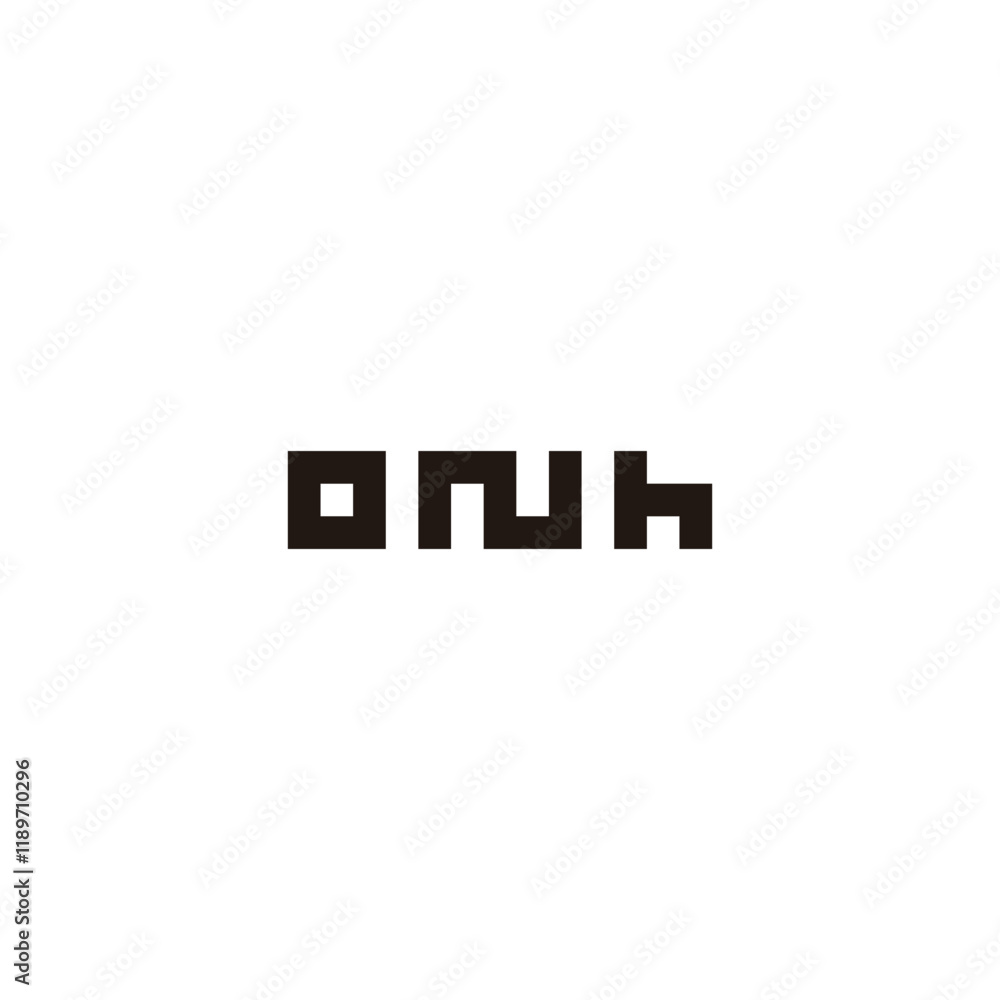 Letter O, N and h square geometric symbol simple logo vector Letter O, N and h square geometric symbol simple logo vector