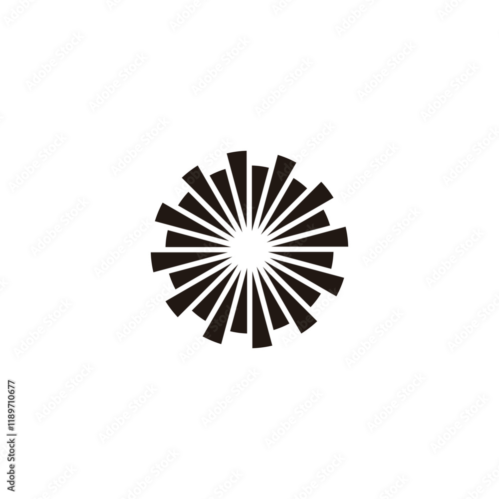 Obraz premium Sun, papers geometric symbol simple logo vector
