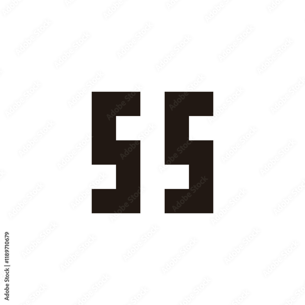 Fototapeta premium Letter ss square, unique geometric symbol simple logo vector