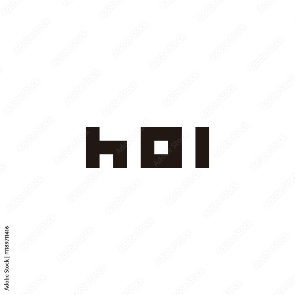 Letter h o I square geometric symbol simple logo vector Letter h o I square geometric symbol simple logo vector