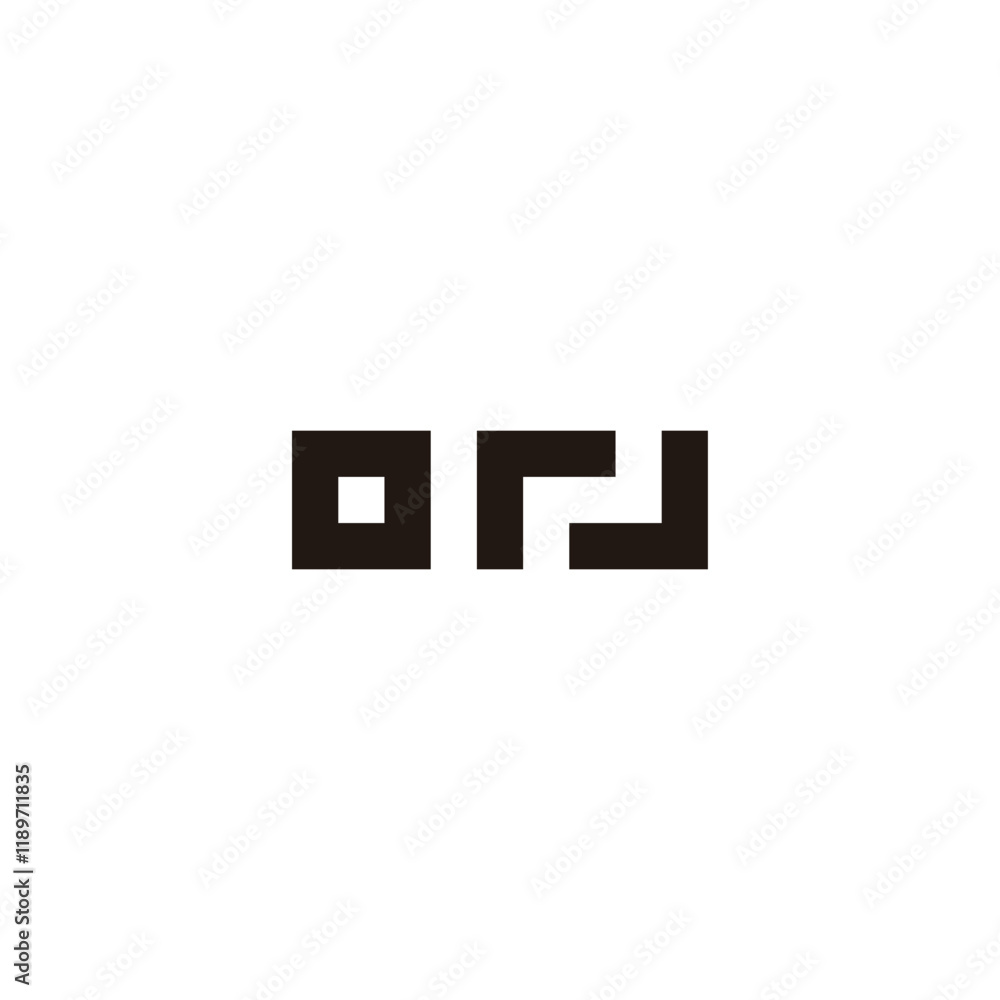Letter o r J square geometric symbol simple logo vector Letter o r J square geometric symbol simple logo vector