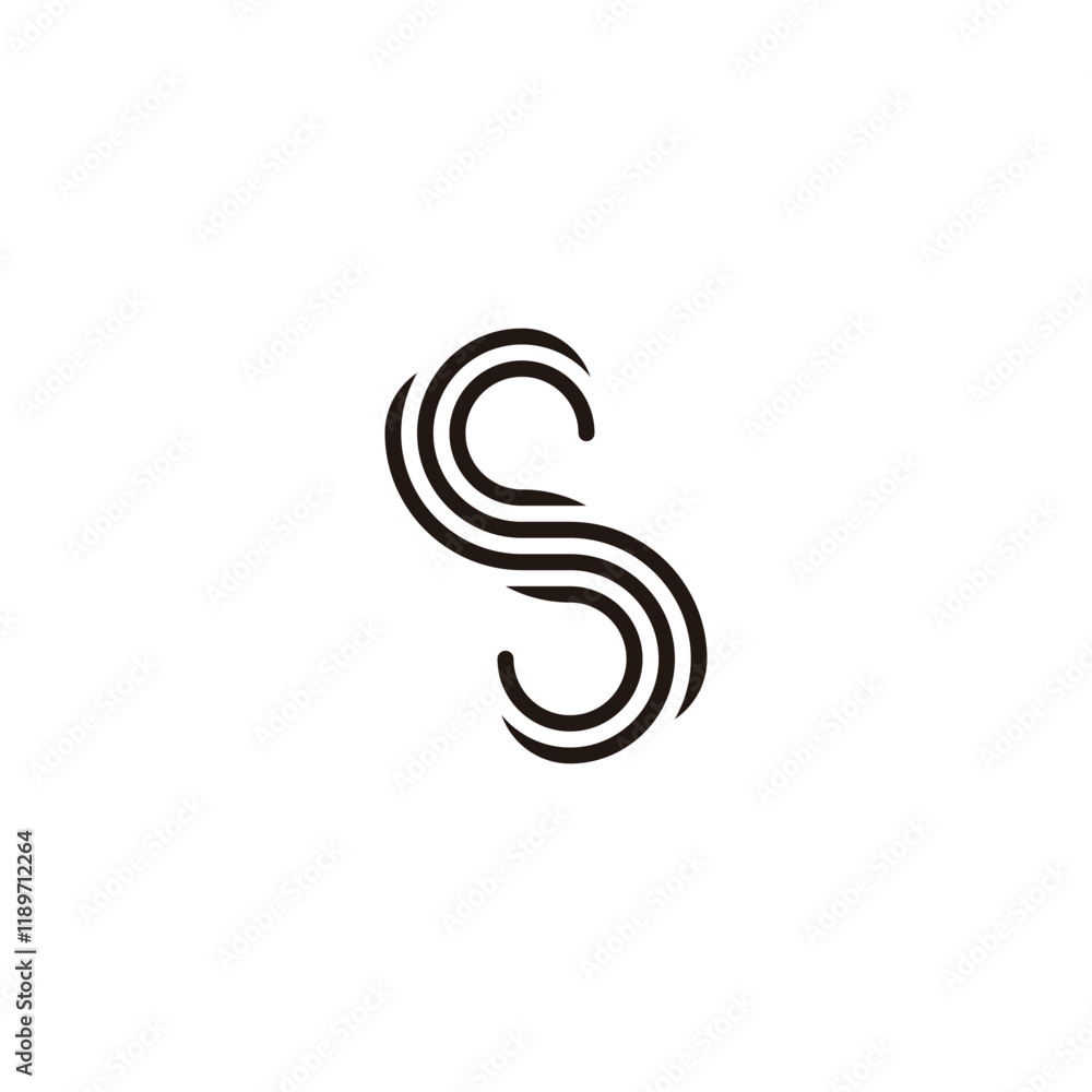 Letter S lines, tech geometric symbol simple logo vector Letter S lines, tech geometric symbol simple logo vector