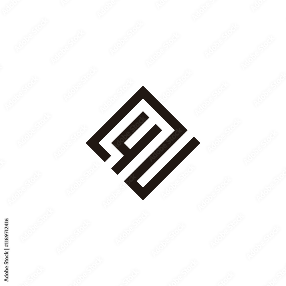 Number 4 2 square, elegant geometric symbol simple logo vector Number 4 2 square, elegant geometric symbol simple logo vector