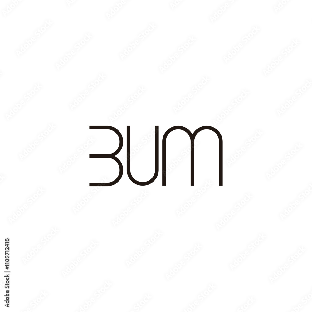Letter B U M curve lines geometric symbol simple logo vector Letter B U M curve lines geometric symbol simple logo vector