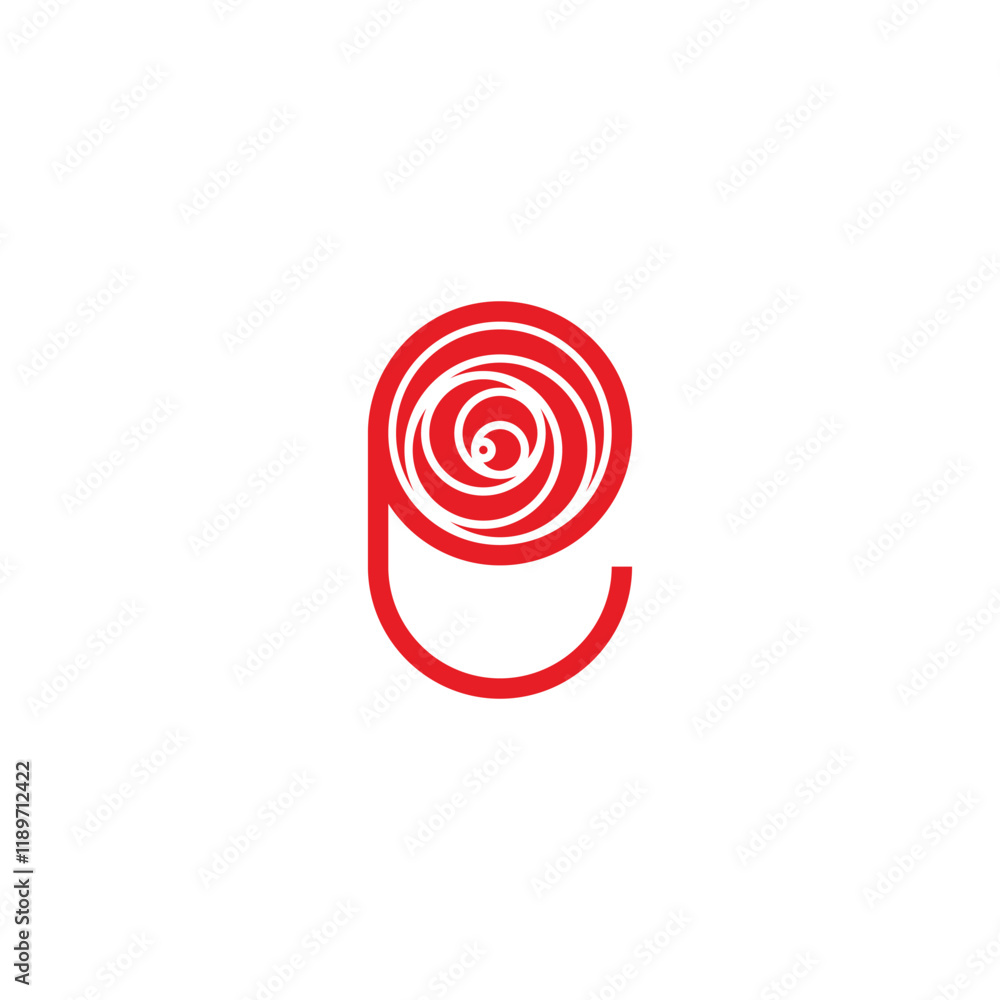 Letter e rose geometric symbol simple logo vector Letter e rose geometric symbol simple logo vector