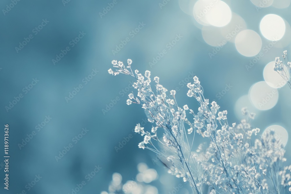 abstract blue background featuring glowing bokeh dots soft and ethereal feel abstract blue background featuring glowing bokeh dots soft and ethereal feel