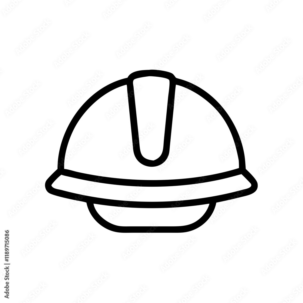 Fototapeta premium Safety helmet icon for construction and engineering projects.