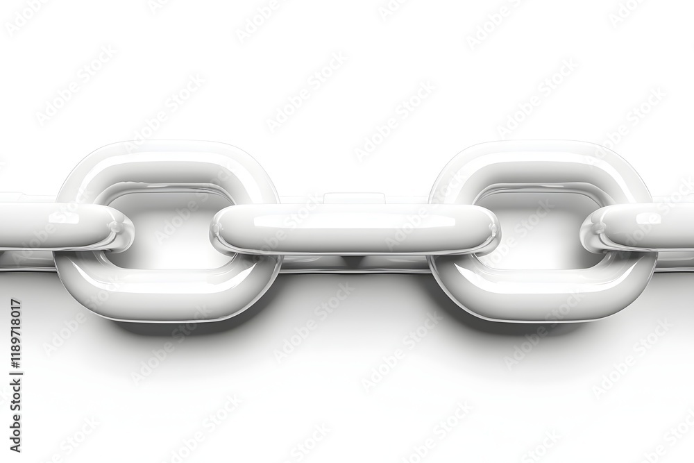 White Chain Links Interconnect Seamlessly