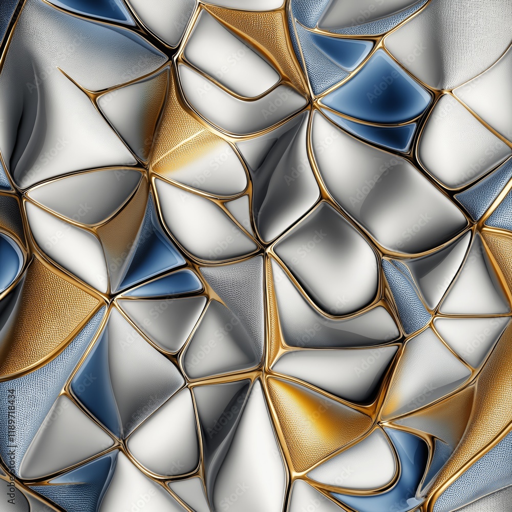 Abstract closeup view of delicate organic patterns and textures in blue, gold and white Abstract closeup view of delicate organic patterns and textures in blue, gold and white