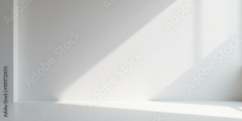 Wallpaper Mural Clean Minimalist Interior Corner with Sunlight Casting Shadows on a White Wall Torontodigital.ca