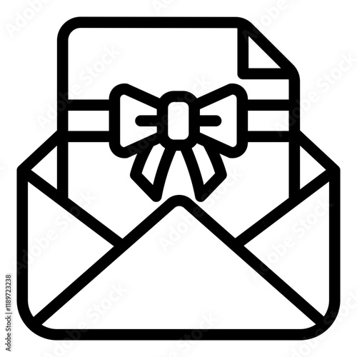 Envelope invitation outline icon representing party and event invites