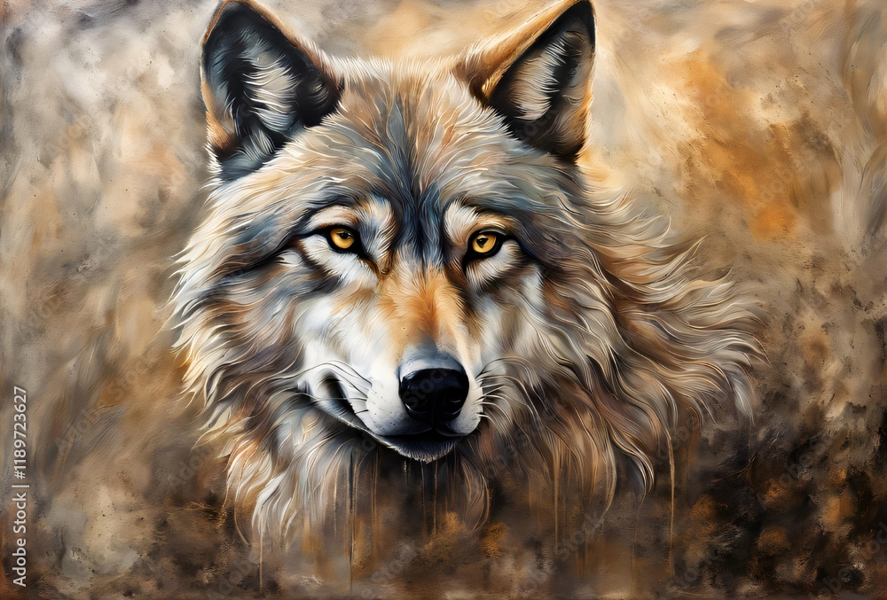 Fototapeta premium Radiant Wolf: Reflections of Nature