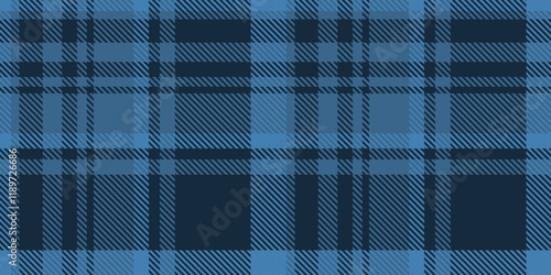 Blue Plaid Pattern, Seamless Tartan Checkered Textile Design, Ideal for Fabrics, Wallpapers, and Backgrounds