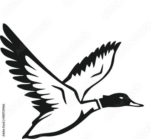 hunting Deer Duck and fish minimalist logo design	