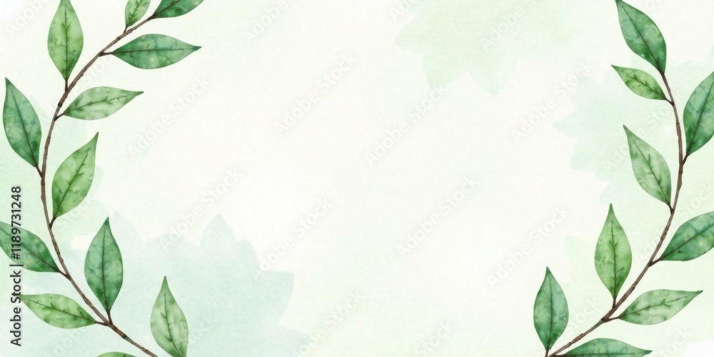 Serene Watercolor Greenery Frame Elegant Botanical Design with Soft Green Hues and Ample Copy Space for Text or Images Perfect for Invitations, Cards, or Announcements Serene Watercolor Greenery Frame Elegant Botanical Design with Soft Green Hues and Ample Copy Space for Text or Images Perfect for Invitations, Cards, or Announcements