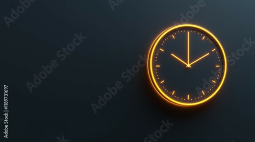 Wallpaper Mural Sleek clock with neon orange accents against a dark background.  Time is precious. Torontodigital.ca