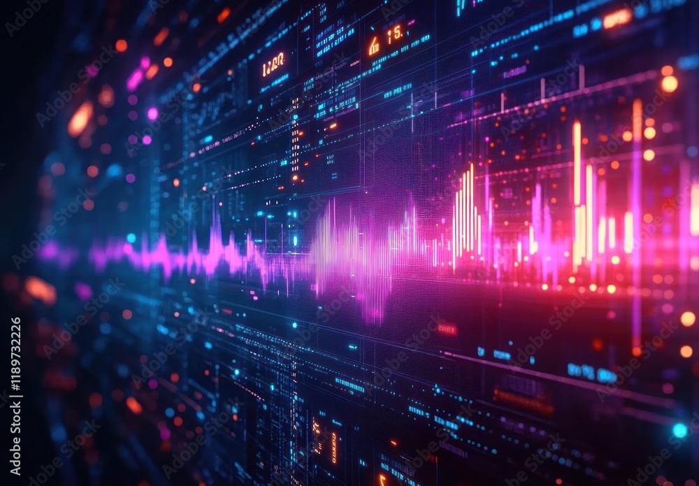 Fototapeta premium Futuristic Data Visualization of Financial Growth and Analysis